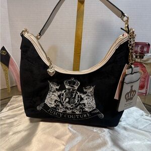 Juicy Couture Black and Cream Shoulder Bag